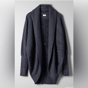 Aritzia Wilfred Diderot Long Sleeve Black Cocoon Cardigan Wrap Sweater Small